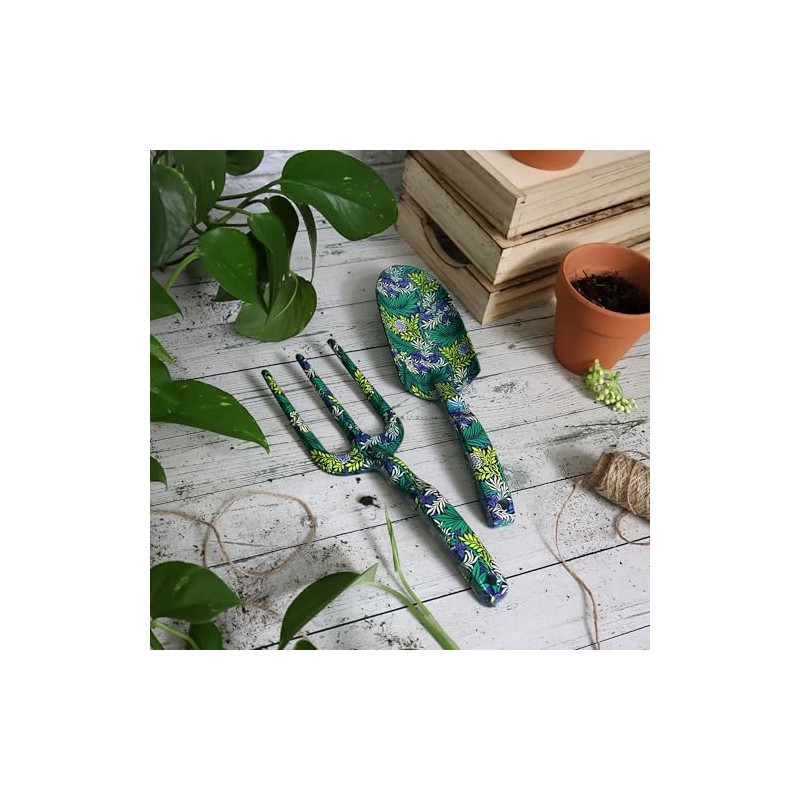 Fork and Trowel Garden Tool Set - William Morris Larkspur