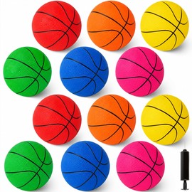 PARENTSWELL Mini Basketball Set - 12 Pack 7 Inch Small Basketball for Kids Toddler - Ideal for Mini Hoop, Playground Balls Toy for Teenagers, Swimming Pool, Indoor Outdoor Play, Party Favors