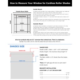 LazBlinds LazBlinds No Tools No Drill Cordless Roller Shades, 100% Blackout Roller Blinds for Windows, Thermal Insulated UV Protection Waterproof Roll Up Window Blinds and Shades, 26' W x 72' H, White
