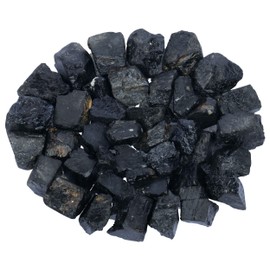 Rough Black Tourmaline Crystals - Raw Stones and Crystals - Rocks for Tumbling - Small Crystals - Crushed Crystals - Bag of Rocks - Crystal Set - Reiki Decor - Spiritual Gifts - Black Crystal - 1/2lb
