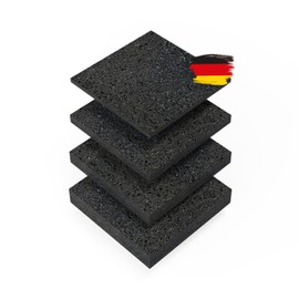 BAUHELD® Patio Pads 90 x 90 x 3 mm [Pack of 30] Sturdy Building Protection Mat Made of Rubber Granules [Made in Germany] as Underlay Panels for Patio Tiles, WPC Patio Floorboards, Stilt Bearings,
