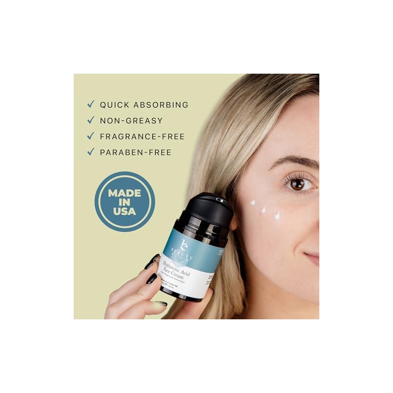 Beauty by Earth- Hidratante con ácido hialurónico para el rostro,