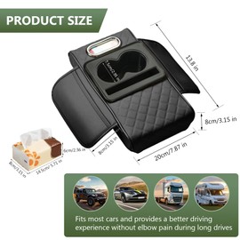 Multifunctional Car Armrest Cushion,5-in-1 Car Center Console Cover,Arm Rest Cover for Car,Car Armrest Storage Box, Car Accessories Center Console Organizers for Most Cars