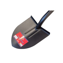 Bully Tools Round Point Heavy Duty Shovel - 12-Gauge Fiberglass Long Handle, Strong Metal Construction, Ideal for Gardening, Digging and Landscaping, Square and Flat Head Design - 100% Made in the USA