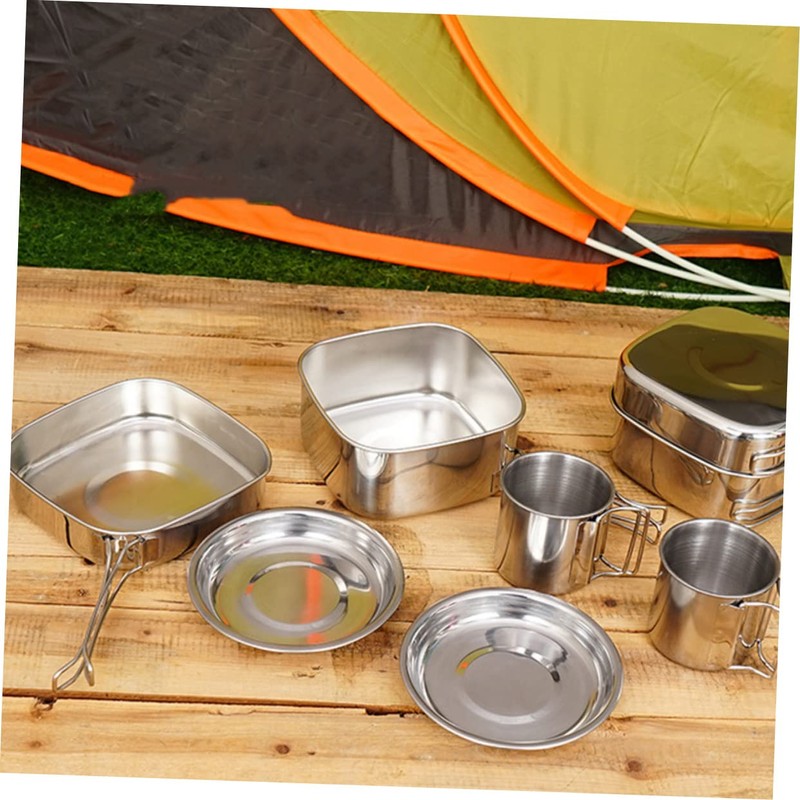 BIUDECO 1set Outdoor Cookware Set Camping Cook Gear Kit for