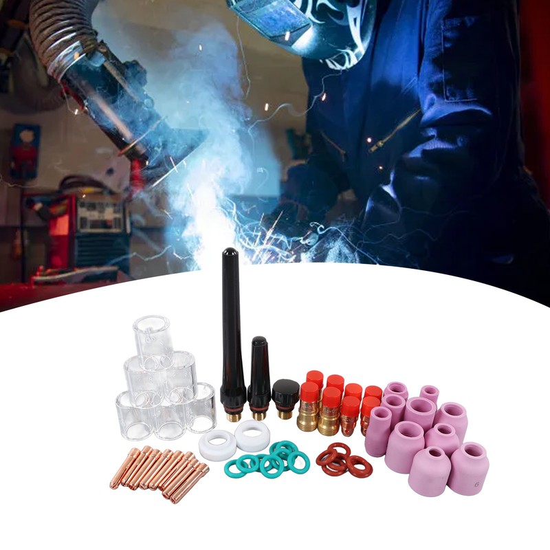 55 Pcs Set TIG Welding Consumables Ceramic Nozzle Heat Resistant