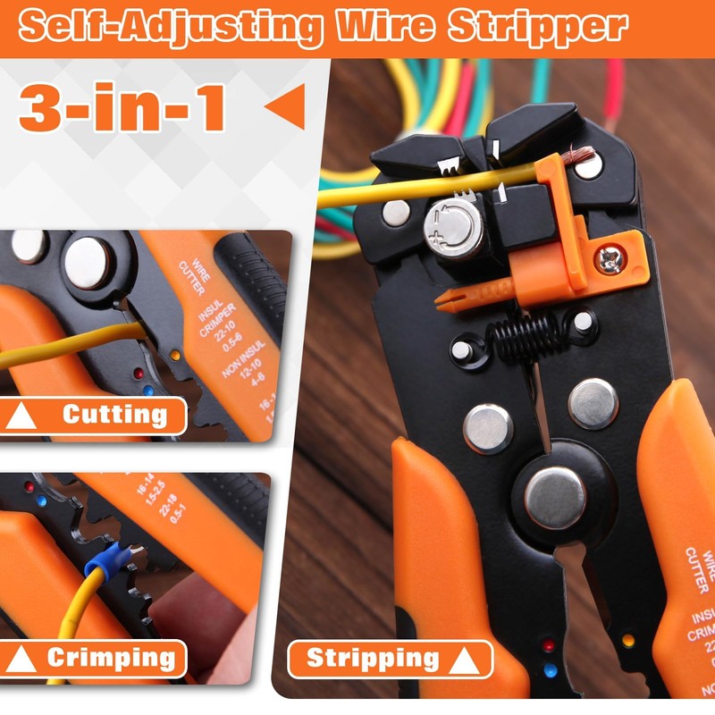 LEONTOOL 9 PCS Ratcheting Crimping Tool Kit - Quick Change