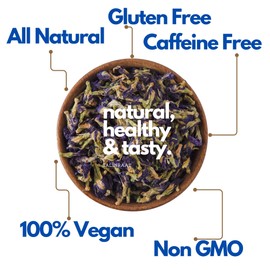 SALINRAAT - Premium Quality Butterfly Pea Flower Tea Butterfly Pea Tea Rich in Antioxidants Edible Dried Herbal Flowers for Blue & Purple Drinks and Food Coloring (17.63 oz / 500 g)