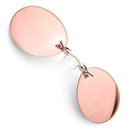 3 Colors 9.9 g Only Ultralight Rimless Retro Round Clip On Nose Sunglasses Matrix Morpheus Movie (Silver, Pink)
