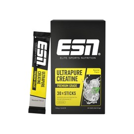 ESN Ultrapure Creatine Monohydrate Sticks, 30 Sticks, 30 Servings, Neutral, Creatine Powder, Microfine & Perfectly Soluble, Vegan - Made in Germany