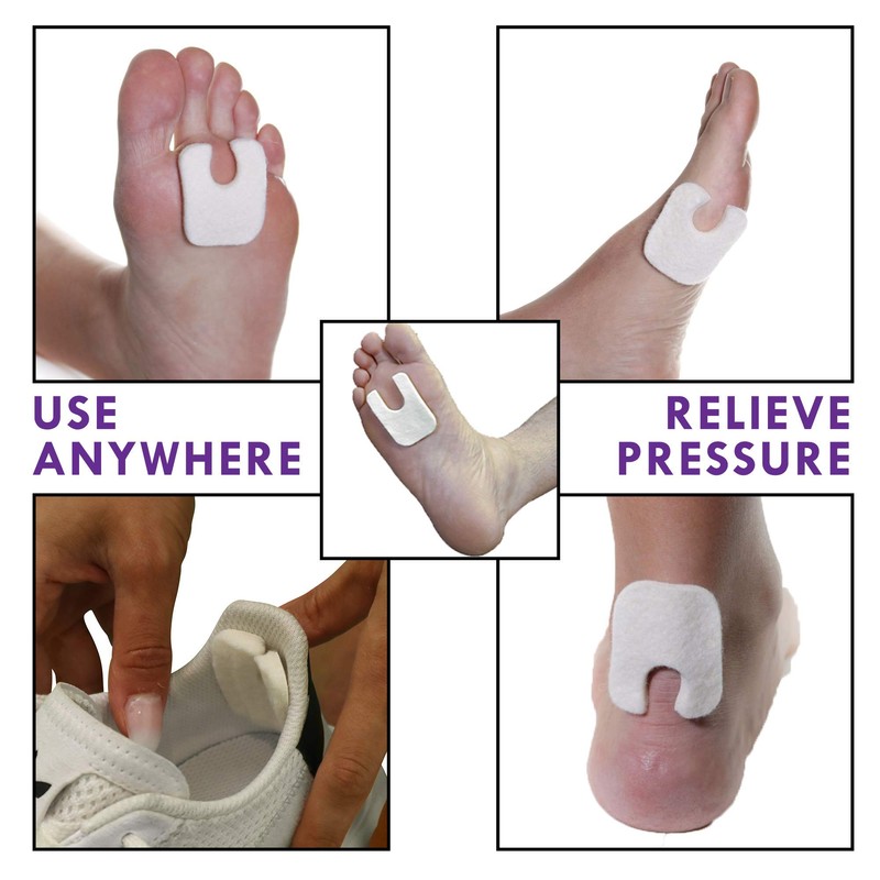 Wide U Shaped Felt Callus Horseshoe Pads - Adhesive Foot