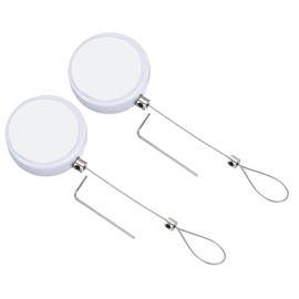 PATIKIL 1.5m / 4.9Ft Retractable Remote Control Tether, 2 Pcs Round Security Remote Cable Lock Adjustable Cable Leash Length for TV Remote Control Gaming Controller, White