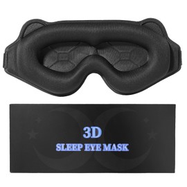 MAAKEKEE Sleep Eye Mask Weighted for Side Sleeper Men Women, 3D Contoured Sleeping Mask with Adjustable Strap No Eye Pressure 100% Blockout Soft Comfortable Eye Cover for Travel, Nap, Black