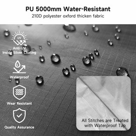 Bike Storage Tent Outdoor - Upgraded Portable Bicycle Storage Sheds with 210D Oxford Fabric PU5000 Waterproof for 2-3 Bikes, Bike Tent/Bike Shed/Bike Cover for Motorcycle, Garden Tools, etc