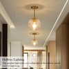 FEAZAC Glass Globe Pendant Light Fixtures, Mid Century Modern Ceiling
