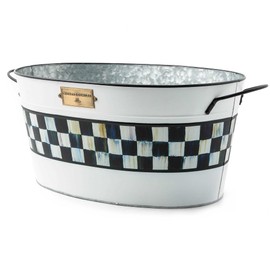 MACKENZIE-CHILDS Galvanized Beverage Bucket, Decorative Outdoor Galvanized Tub for Drinks (Spectator)