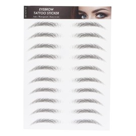 6D Eyebrow Tattoo Sticker, Eyebrow Shaping Stencils, Semi-Permanent, Hair-Like, Waterproof Eyebrow Transfer Sticker for False Eyebrows in Arch Style for (Black-06)