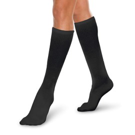 Core-Spun 10-15mmHg Medical Light Graduated Knee High Compression Socks (Black, Small Regular)