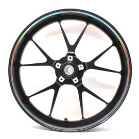 Wheel Rim Sticker Rim Stripes Width 7 mm Chrome Hologram with Mounting Tool 16 Inch 17 Inch 18 Inch 19 Inch for Car Motorcycle Rims Sticker (Hologram Black)