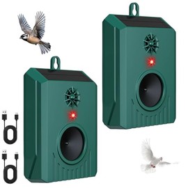 2026 Upgraded Solar Ultrasonic Bird Repellent Devices Bird Repeller Outdoor Bird Deterrents for Outside Pigeon Repellent Woodpecker Goose Deterrent for Patio Balconies Rooftops Porch(2)
