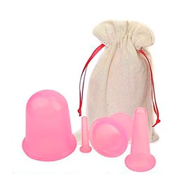 Kit de ventosa, 4 piezas de silicona anticelulitis, ventosa al vacío, juego de ventosas faciales, corporal y cara para artritis, alivio del dolor, relajación