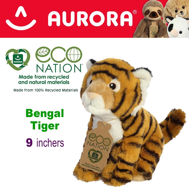 Aurora World 35000 Aurora Eco Nation Peluche, Orange, Black, White
