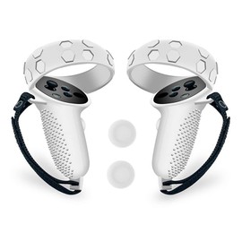 Protector Cover for Oculus Quest 2 Controller Grips，Touch Controller Grip Cover for Oculus Quest 2 Accessories, Anti Slip Anti-Throw Handle Protective Covers with Adjustable Knuckle Straps (White)
