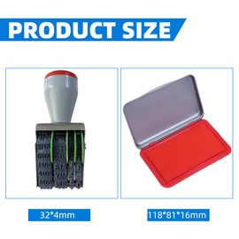 Stamp with Manual Date for Eggs, Date Stamp, Rolling Wheel, Self-Inking Number Stamp, Classic Date Stamp English, Date Stamp Creative for Egg Marking, Red Ink Pad