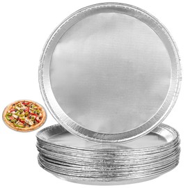 Homaisson 20 PCS Disposable Aluminium Foil Serving Trays, 12” Round Aluminum Foil Pizza Pans, Disposable Aluminium Pans for Baking, Cooking, Storage, Roasting, Reheating - Freezer Oven Safe