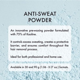 Italwax Help Line Anti-Sweat Powder 3.17 oz (90g) – Soothing Kaolin Formula – Prepares Skin for Waxing – Controls Moisture – for Professional and Home Use