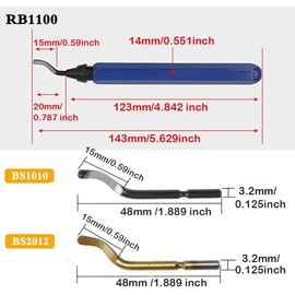 KEWAYO 22pcs Deburring Tool Kit (RB1100) Handle, with 20pcs Extra (BS1010/BS2012) HSS Blades, Burr Remover Hand Tool for Wood, Aluminum, Copper and Plastic