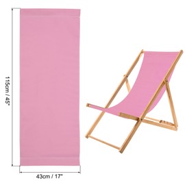 PATIKIL Beach Chair Replacement Fabric, 45 x 17 Sling Chair Replacement Oxford Cloth for Lounge Chair Sling Chair Reclining Patio Camping, Pink