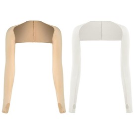 Lukeyarm Women's Arm Cover, Bolero Style, UPF 50+, Set of 2 Arms, Cool Touch Feeling, Spring and Summer, Breathable, Sweat Absorbent, Quick Drying, Stretchy, Sunscreen, UV Protection, Sunshade, Long