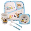 5Pcs Kids Tableware Set,Baby Plates and Bowls,Cartoon Melamine Toddler Dinnerware