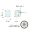 Michooyel Sterling Silver Opal Stud Earrings for Women Solitaire 6x8mm