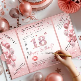 Rose Gold 18th Birthday Decorations, 18th Birthday Guest Book Alternative, 18th Birthday Party Decorations, 18th Birthday Party Supplies, 18 Year Old Birthday Gifts for Women
