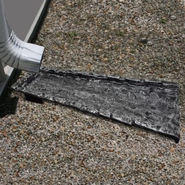 Silver Slate Stone Rock Cast Aluminum Metal Downspout Gutter 24 in. Heavy Splash Block