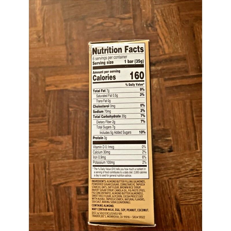 Trader Joe's Vegan ABC Almond Butter Cocoa Bars 2-6 Pack,