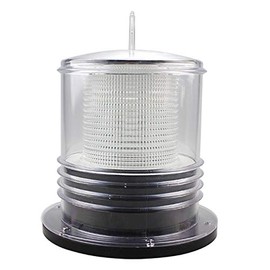 Solar Dock Warning Light - Waterproof Solar Dock Lighting - White LED Constant or Flashing 360 Degree Lighting