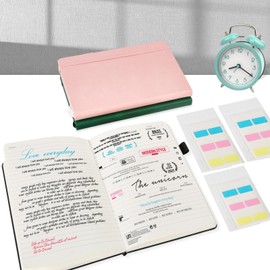 A5 Lined Journal Notebook, 3 Pack College Ruled Notebook for Work, Women & Men, Leather Journal with Pockets & Pen Loop, Hardcover Notebooks for Writing, Office School, 160 Pages, 100GSM Thick Paper (Pink, Black, Green)