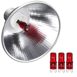 Heat Lamp for Chickens Coop Tiny Chick Brooder, Infrared Flood Light Red Bulbs Replaceable E26 Base 50 Watt Chick Heater for Reptile Pets Duckling Poultry Livestock