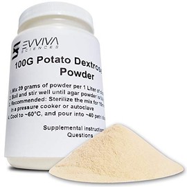 Potato Dextrose Agar Powder 100 Grams - Evviva Sciences - Makes 100-125 Agar Petri Dishes - Premium Quality - Excellent for Mold & Fungus - Great for Mushrooms & Science Projects