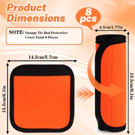 Bagentry 8 Pcs Soft Luggage Handle Wrap Grip Cover Identifiers, Vivid Orange Suitcase Handle Wraps, Waterproof Luggage Handle Covers Tags Accessories for Travel Bag Trolley Case Airplane (Orange)