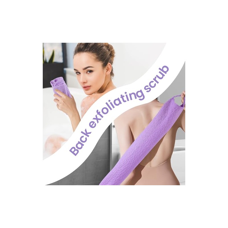 Toalla exfoliante de espalda de doble cara, 3 piezas, exfoliante