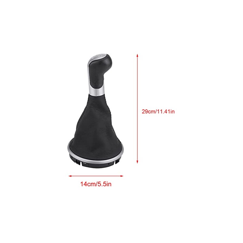 Keenso 5 Speed Gear Shift Knob PU Leather Plastic Gear