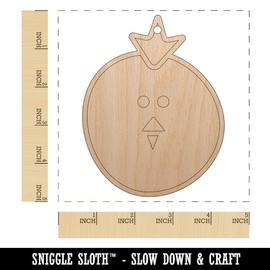 Sniggle Sloth Rooster Chicken Head Cute Unfinished Craft Wood Holiday Christmas Tree DIY Pre-Drilled Ornament