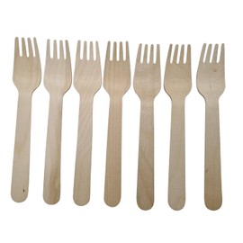 Wooden Forks Biodegradeable & Disposable Pack of 100