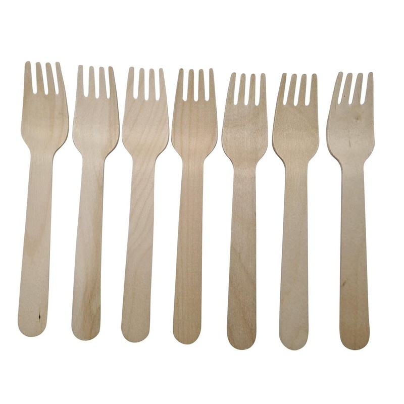 Wooden Forks Biodegradeable & Disposable Pack of 100