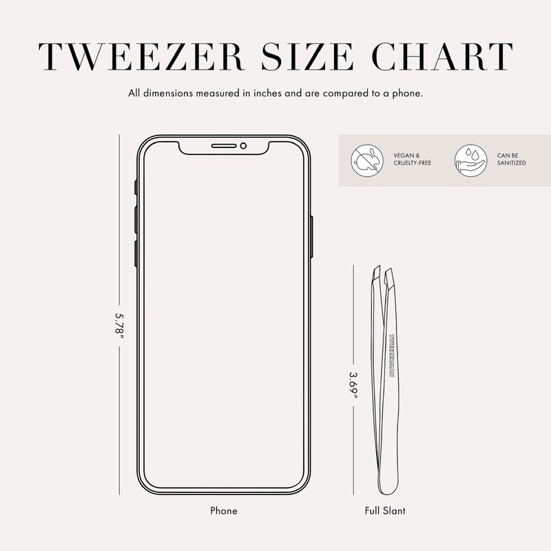 Tweezerman Stainless Steel Slanted Point Tweezer - Eyebrow Precision Tweezers,