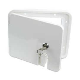RV Camper Trailer Motorhome Power Cord Hatch Electrical Access Door (White-1802MW)